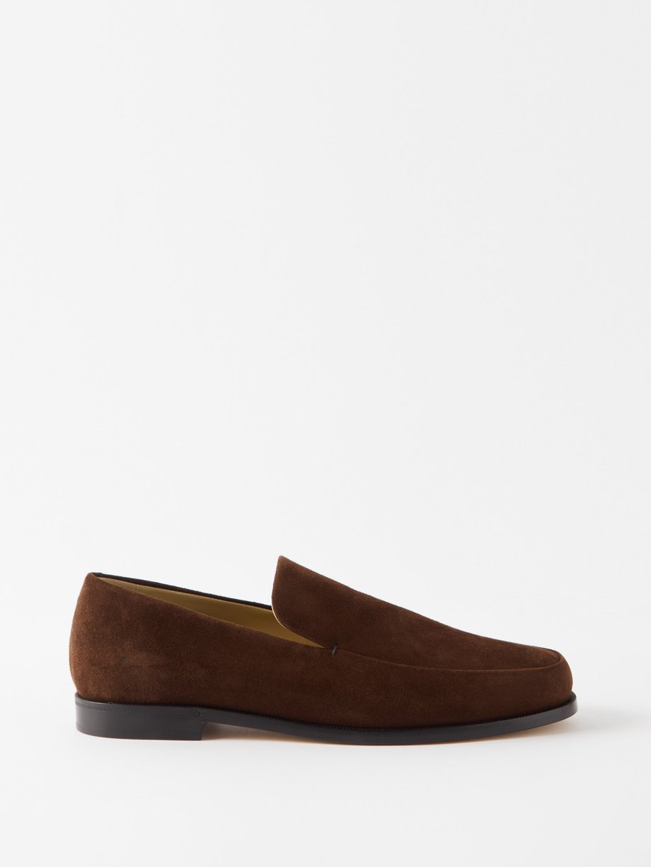 Brown Alessio suede loafers | Khaite | MATCHES UK