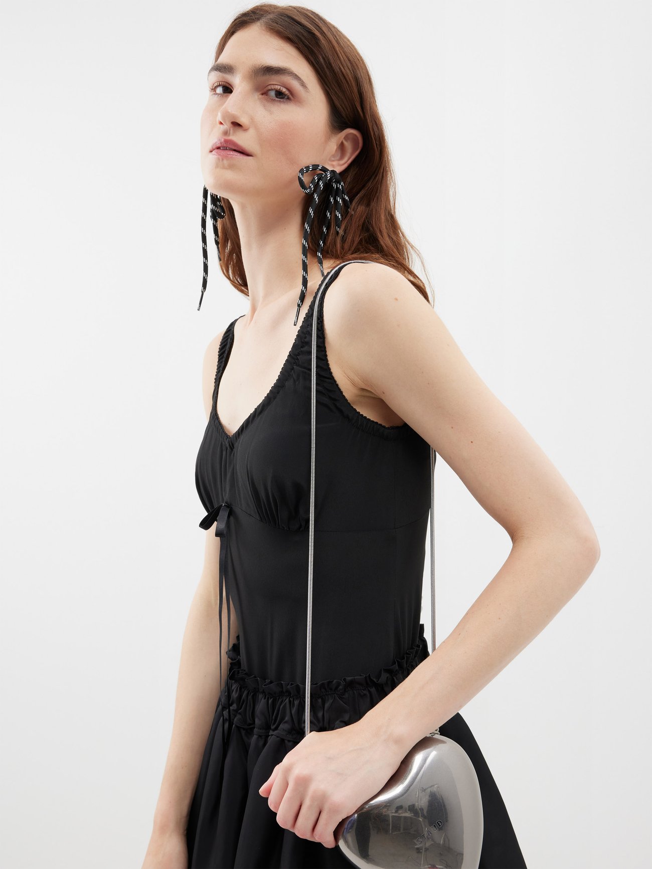 Women's Silk Blend Bodysuit With Bow Detail by Simone Rocha