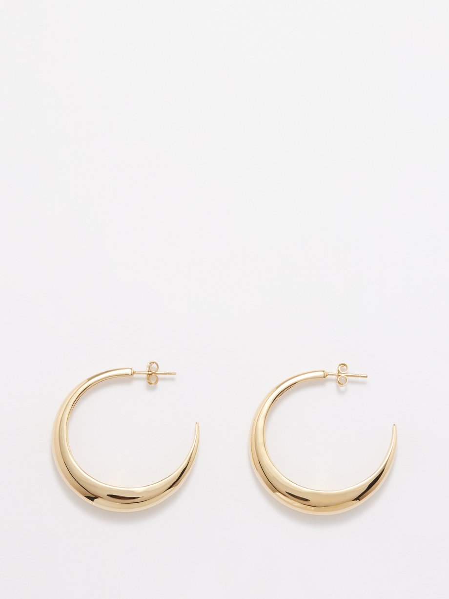 Gold Large Graduated 14kt gold-vermeil hoop earrings | Otiumberg ...