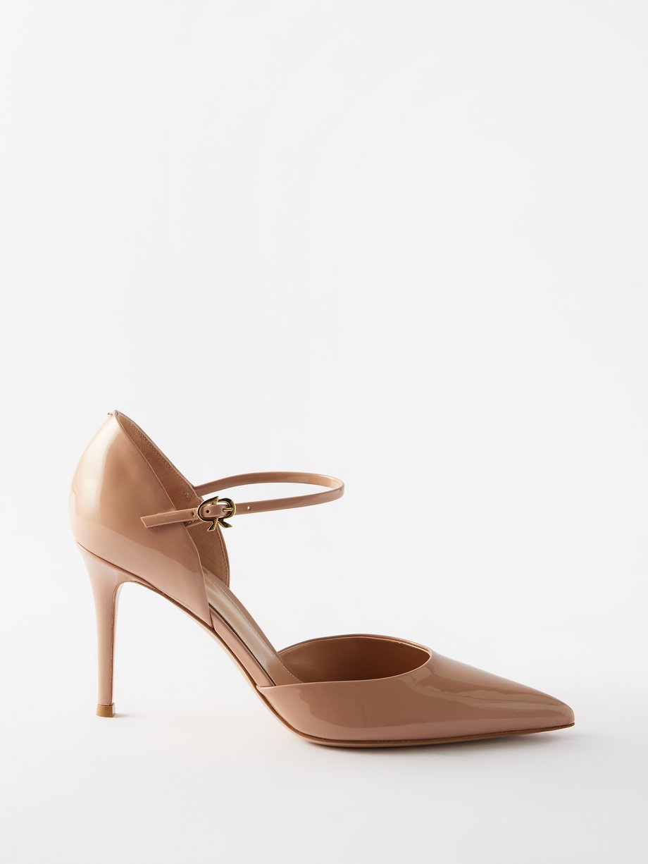 Pink Ribbon 85 patent-leather pumps | Gianvito Rossi | MATCHESFASHION US