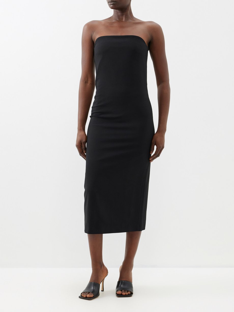 Black Cori bandeau wool-blend midi dress | Armarium | MATCHES UK