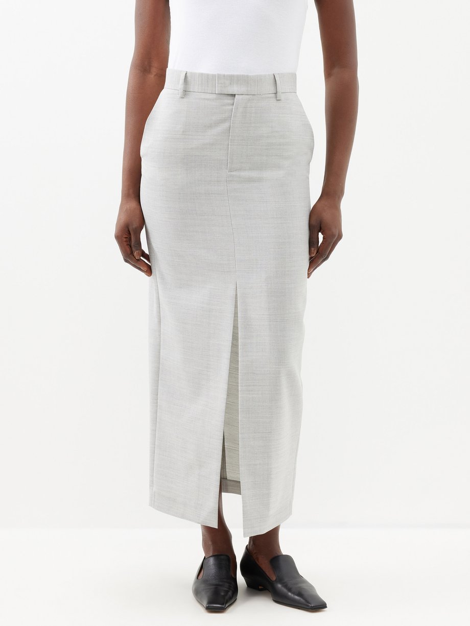 Lula front-slit wool pencil skirt video