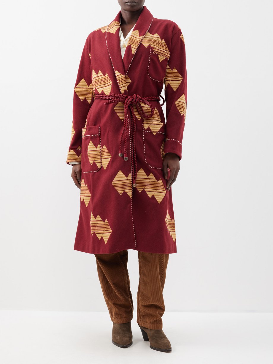 Fortela Fedora geometric-embroidered wool-blend cardigan