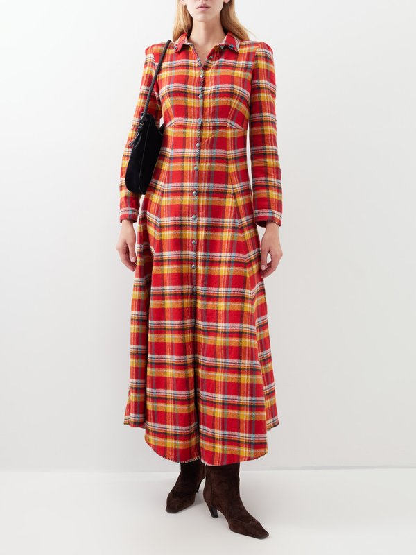 Fortela Alannah plaid cotton-flannel maxi dress
