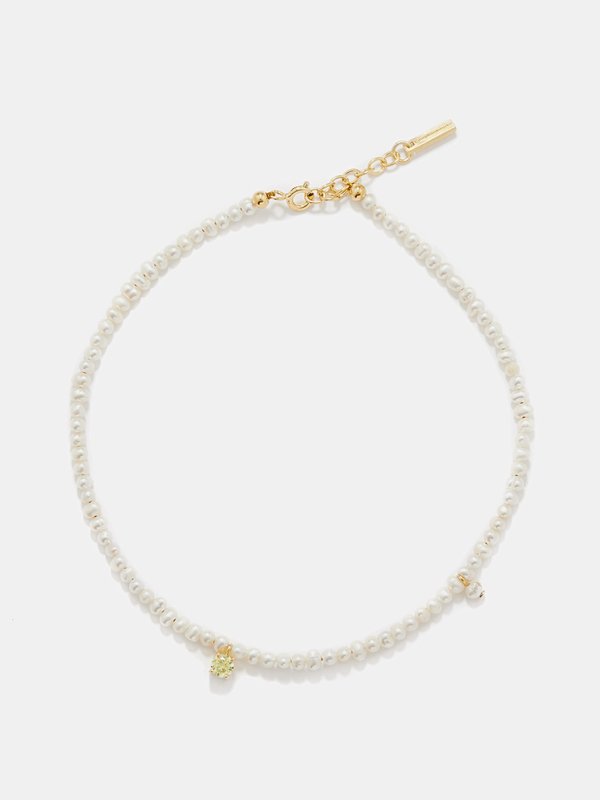 Completedworks Pearl, crystal & 18kt gold-vermeil anklet