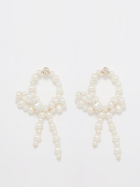 Completedworks Knot pearl & 14kt gold-vermeil earrings