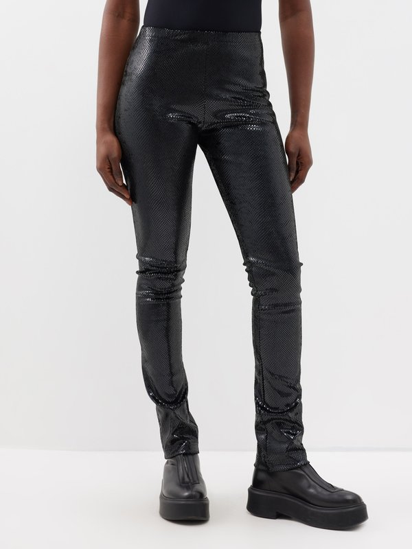 Black High-shine stretch-jersey leggings, Junya Watanabe