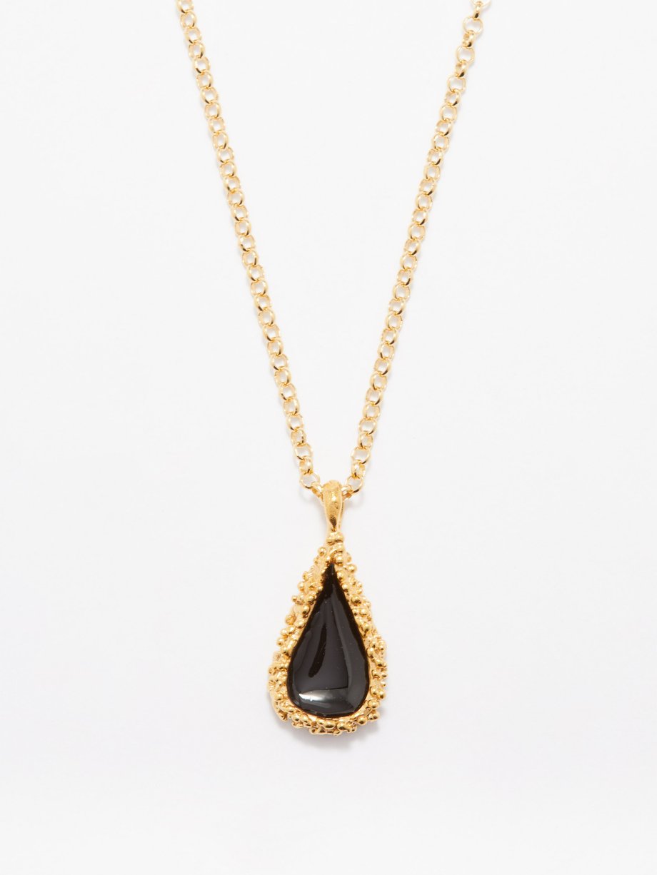 Gold The Teardrop of the Past 24kt gold-plated necklace | Alighieri ...