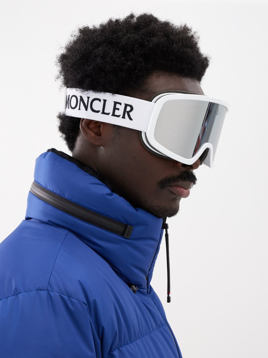 White Terrabeam shield-lens ski goggles, Moncler