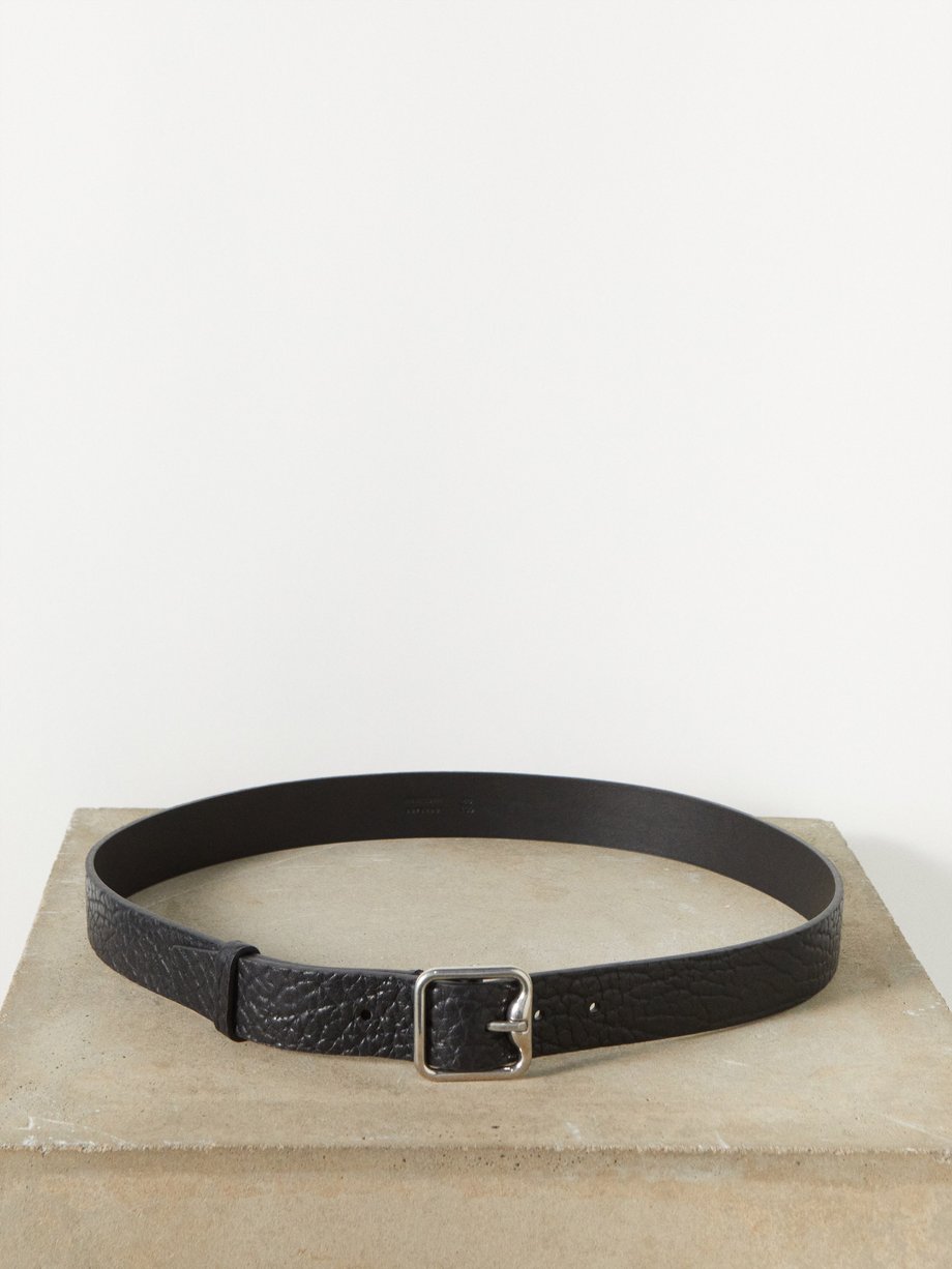 Burberry Square buckle embossed leather belt
