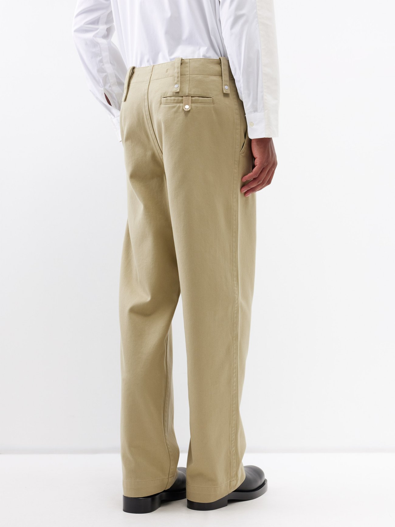 Cotton-twill straight-leg trousers