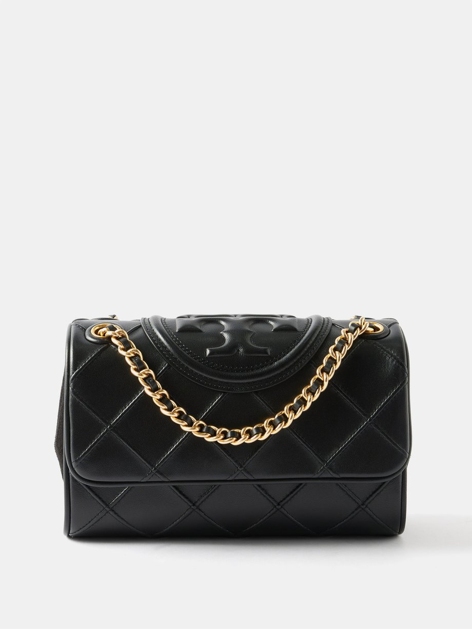 Black Fleming small quilted-leather shoulder bag | Tory Burch | MATCHES UK