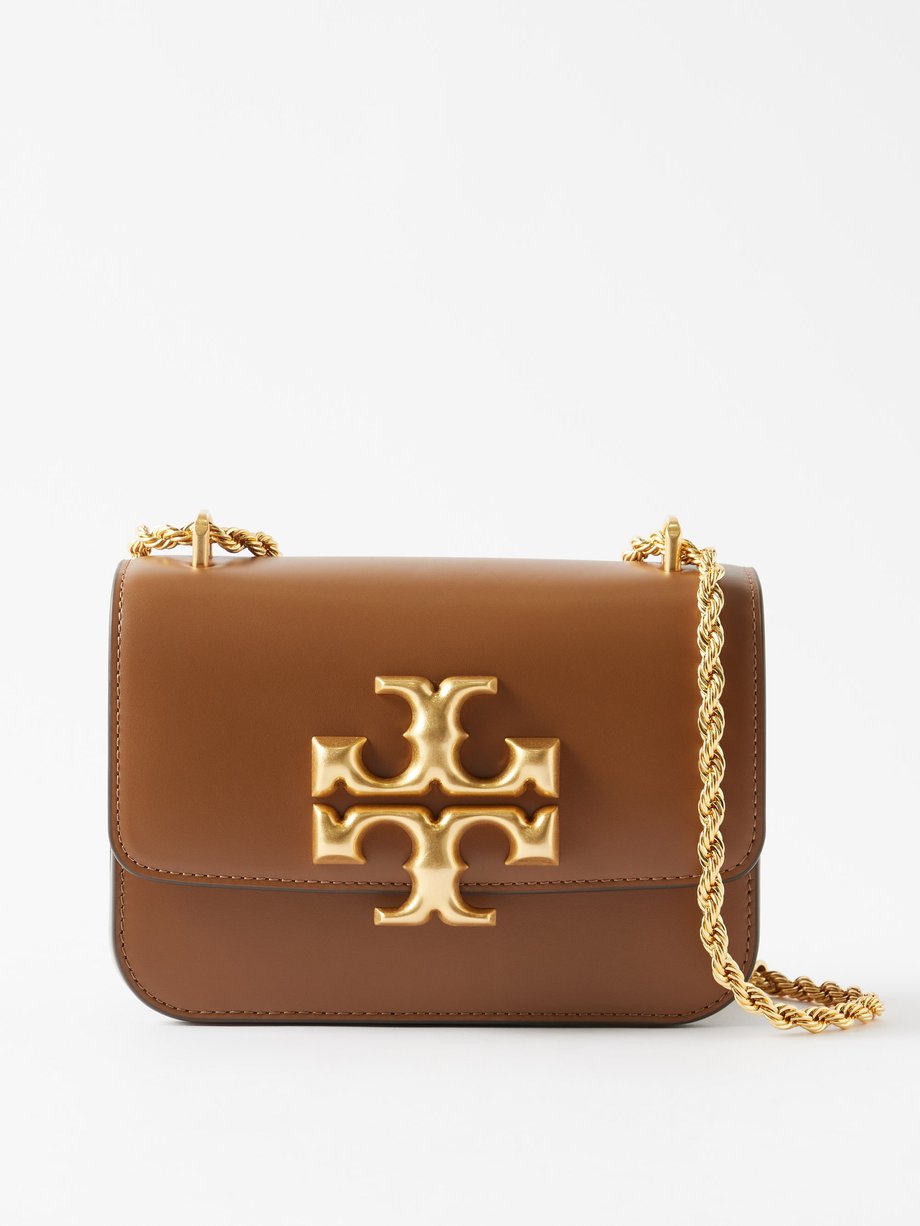 Brown Eleanor small leather shoulder bag | Tory Burch | MATCHES UK