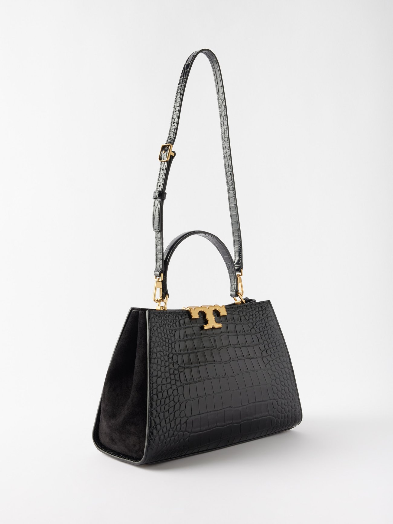 Black Eleanor crocodile-effect leather handbag | Tory Burch