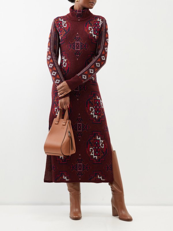 Giuliva Heritage Cressie jacquard-knit merino midi dress