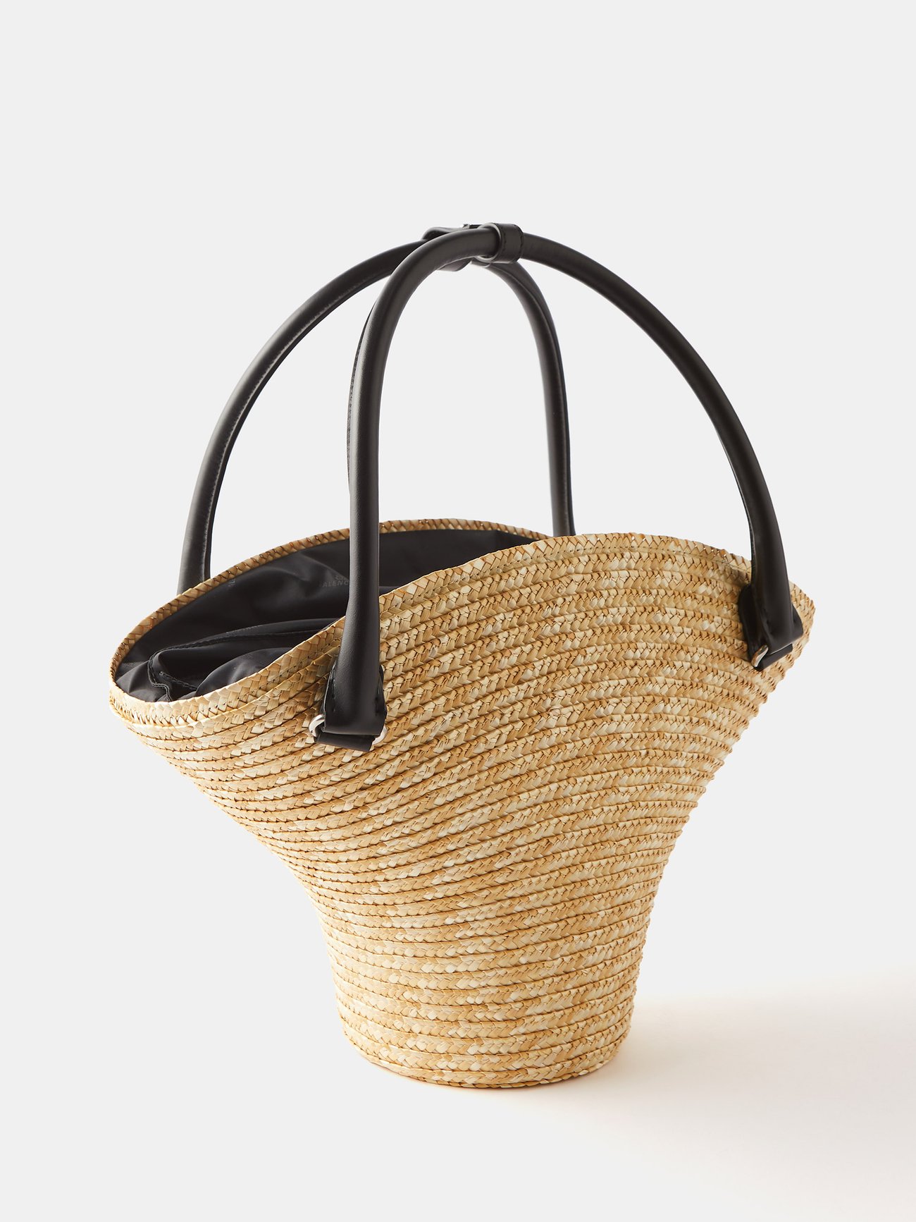 Beige Medium leather-trim basket bag | Balenciaga | MATCHESFASHION UK