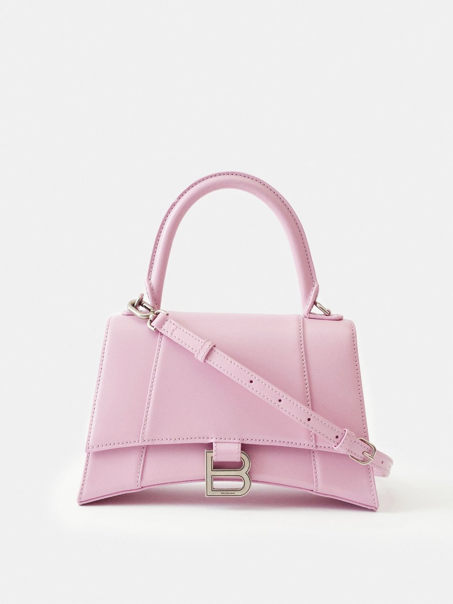 Pink Hourglass S leather bag | Balenciaga | MATCHES UK