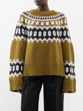 Khaite Halo Fair Isle-jacquard cashmere-blend sweater