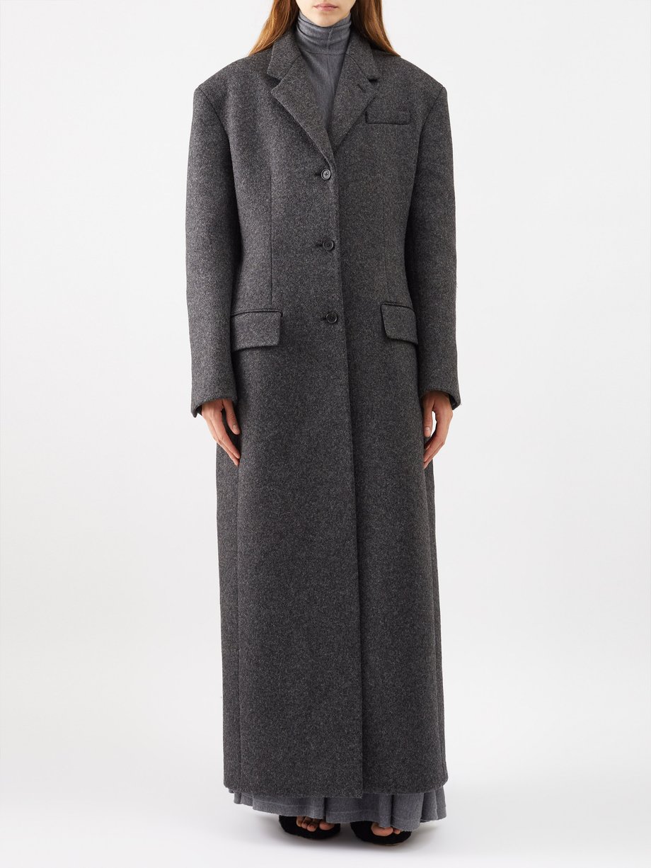 Grey Bontin wool-blend longline coat | Khaite | MATCHES UK