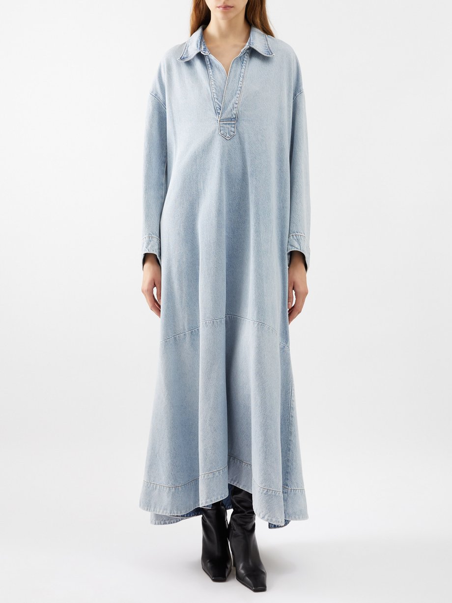 Blue Franka denim maxi dress | Khaite | MATCHESFASHION US
