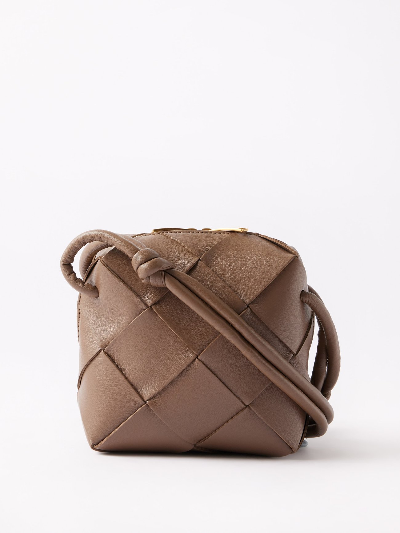 Bottega Veneta Brown Intrecciato Woven Nappa Leather Belted Tote Bag