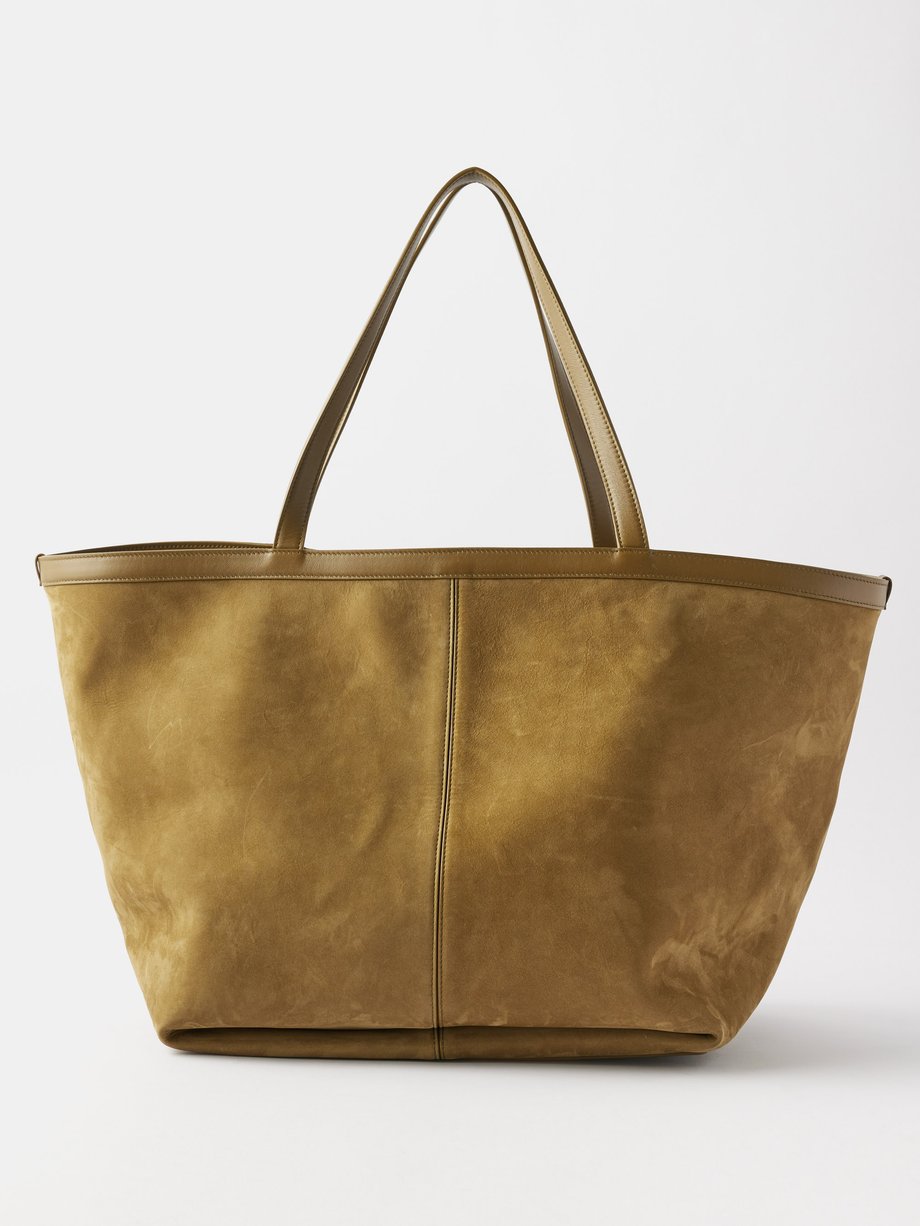 Brown Flip Flap suede and leather tote bag | Bottega Veneta | MATCHES UK