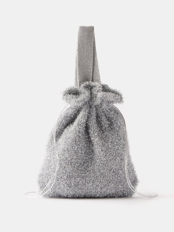 Silver Ute metallic-knit bucket bag | Cecilie Bahnsen | MATCHES UK