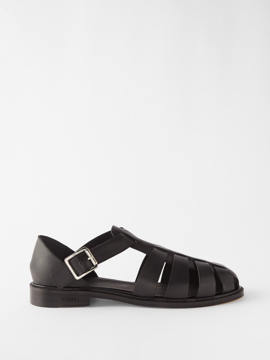 Black Fisherman leather sandals | Vinnys | MATCHESFASHION AU