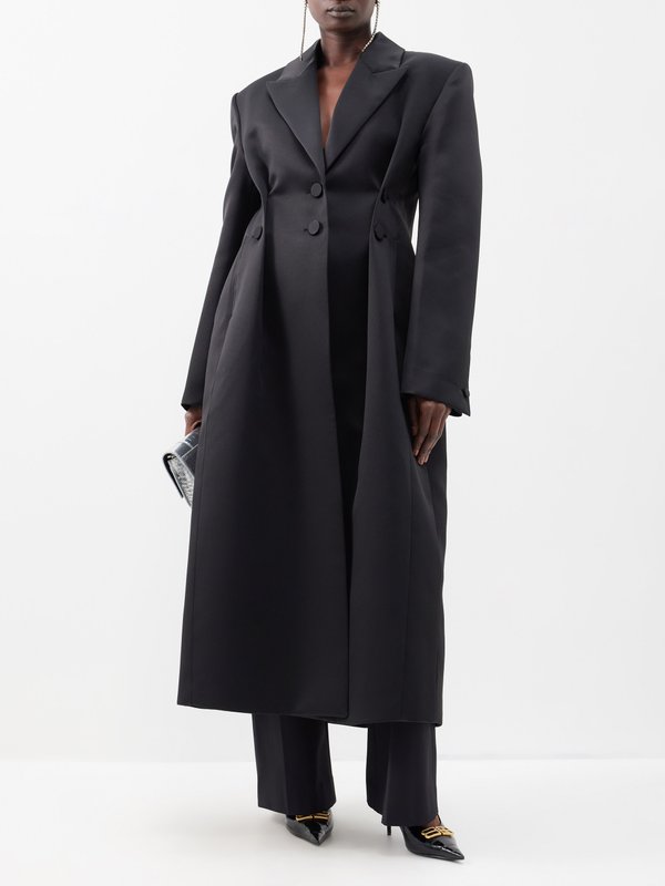 Givenchy Button-pleated satin overcoat