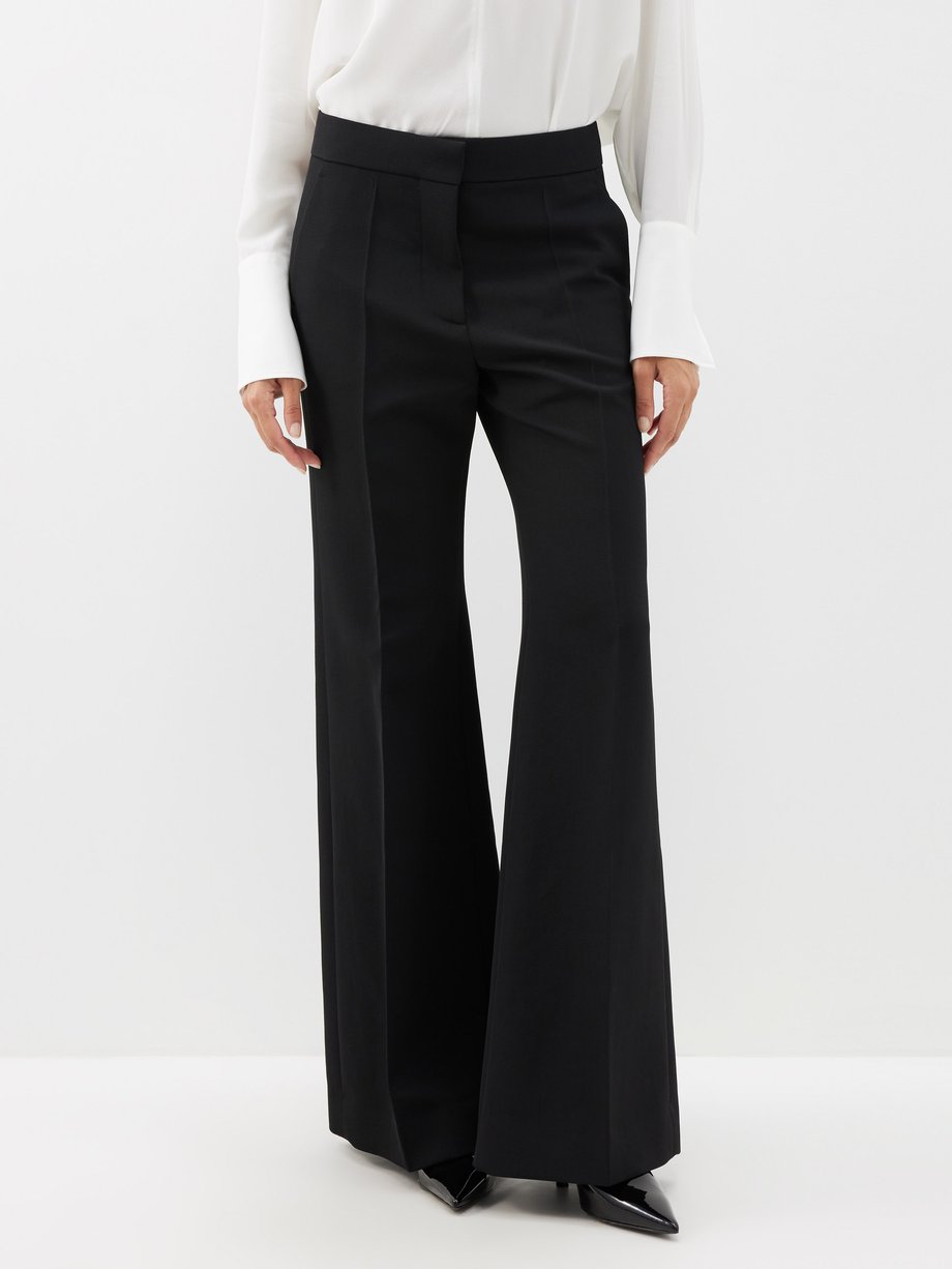 Black Wool-flannel wide-leg trousers | Givenchy | MATCHES UK
