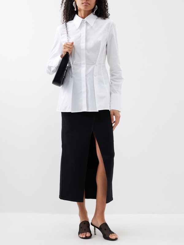 Givenchy Buttoned-pleat cotton-poplin shirt