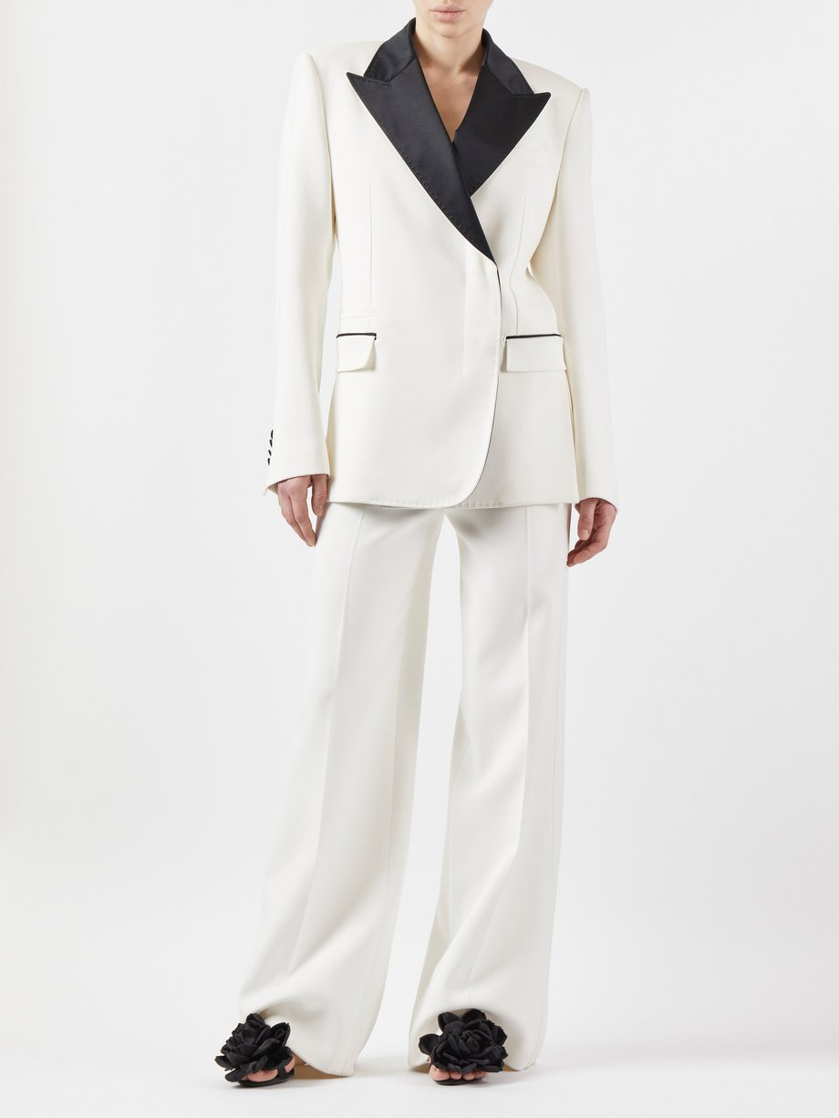 White Wide-leg crepe trousers, Dolce & Gabbana