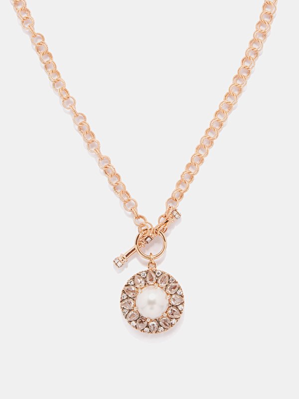 Selim Mouzannar Beirut Rosace diamond & 18kt rose gold necklace