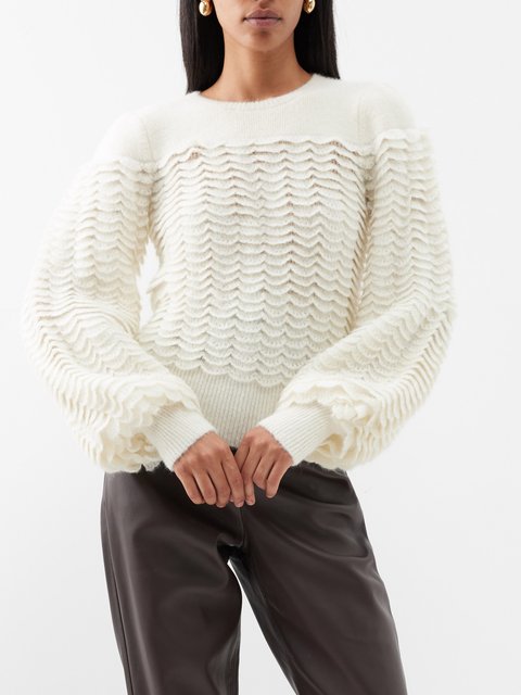 ONLY Cream Pointelle Knit Pullover