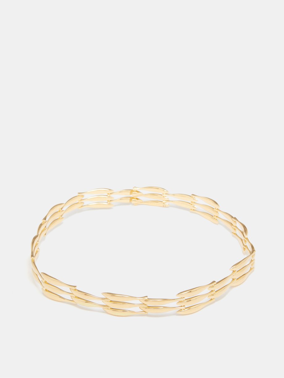 Gold Sardine gold-plated choker necklace | Bottega Veneta | MATCHES UK