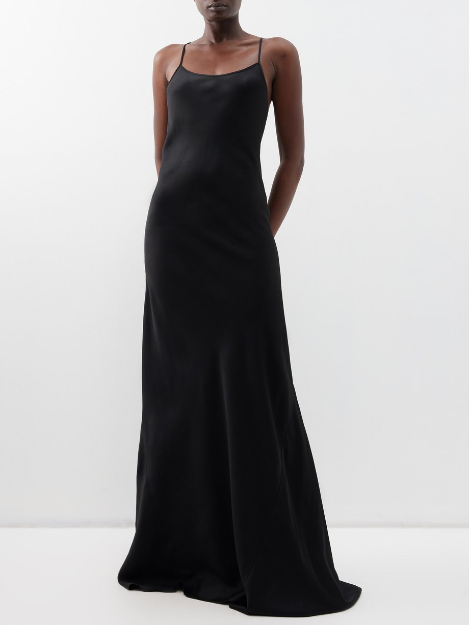 Black Backless satin maxi dress, Victoria Beckham