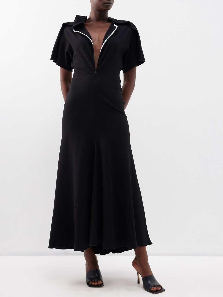 VB Body One Shoulder Midi Dress In Black