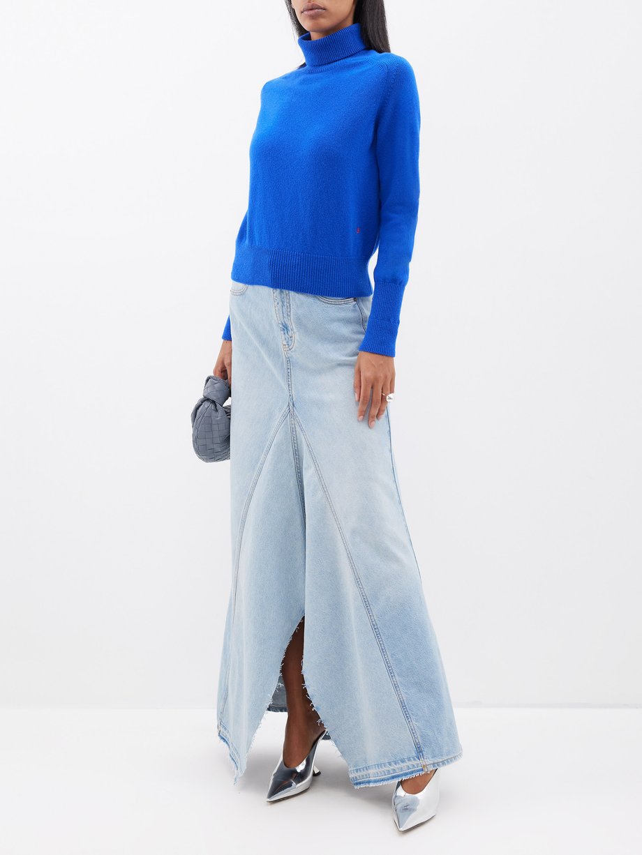 Blue Wool roll-neck sweater | Victoria Beckham | MATCHES UK