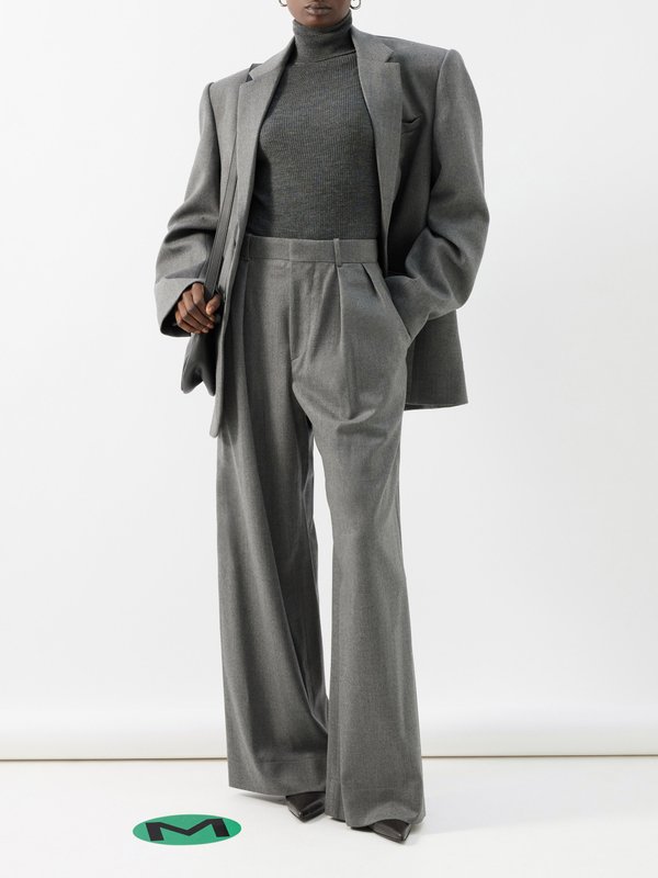 Grey Wool-blend oversized blazer, WARDROBE.NYC