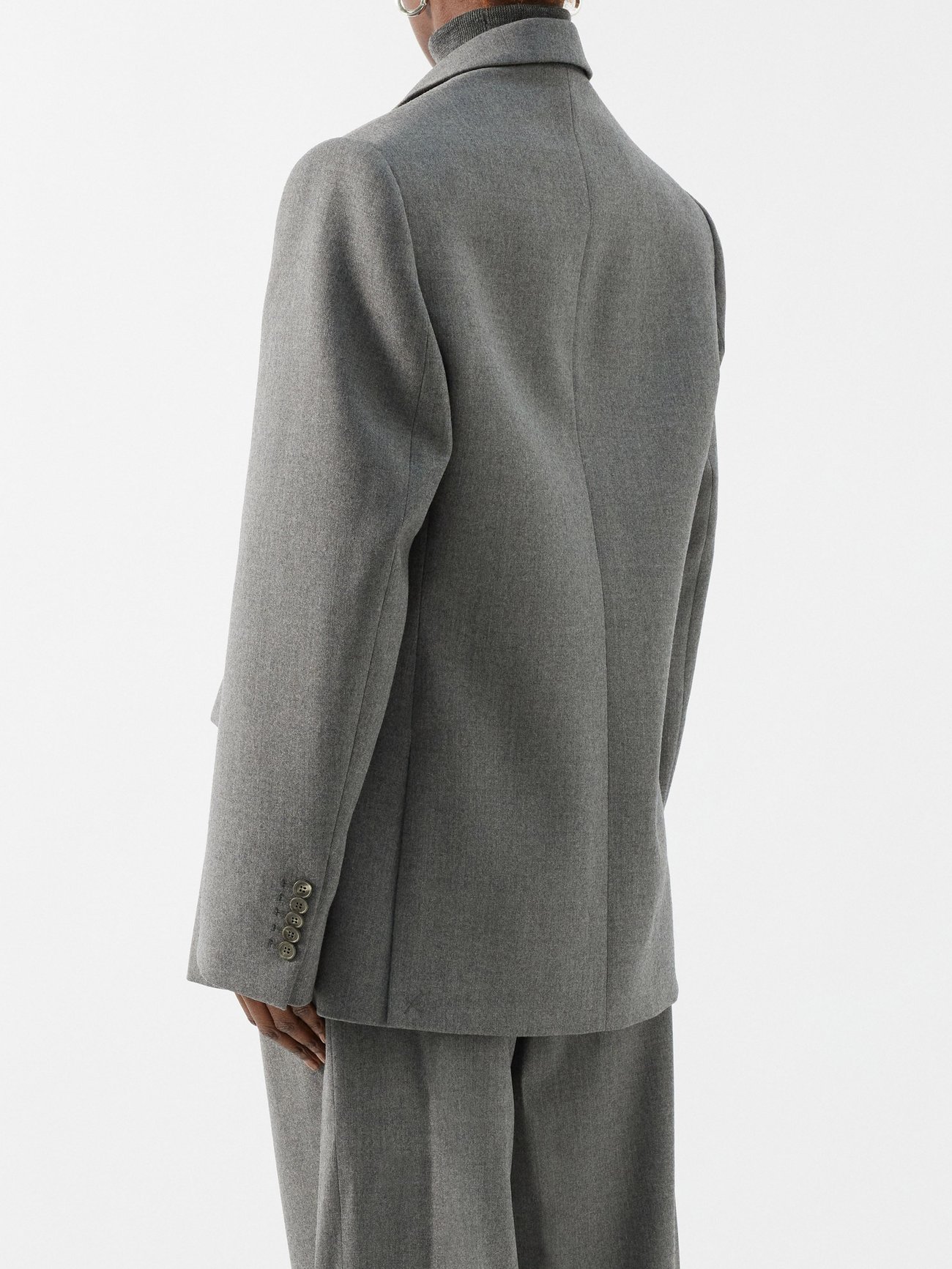 Wool-blend oversized blazer