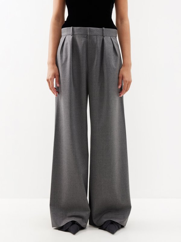 WARDROBE.NYC Low-rise pleated wool trousers