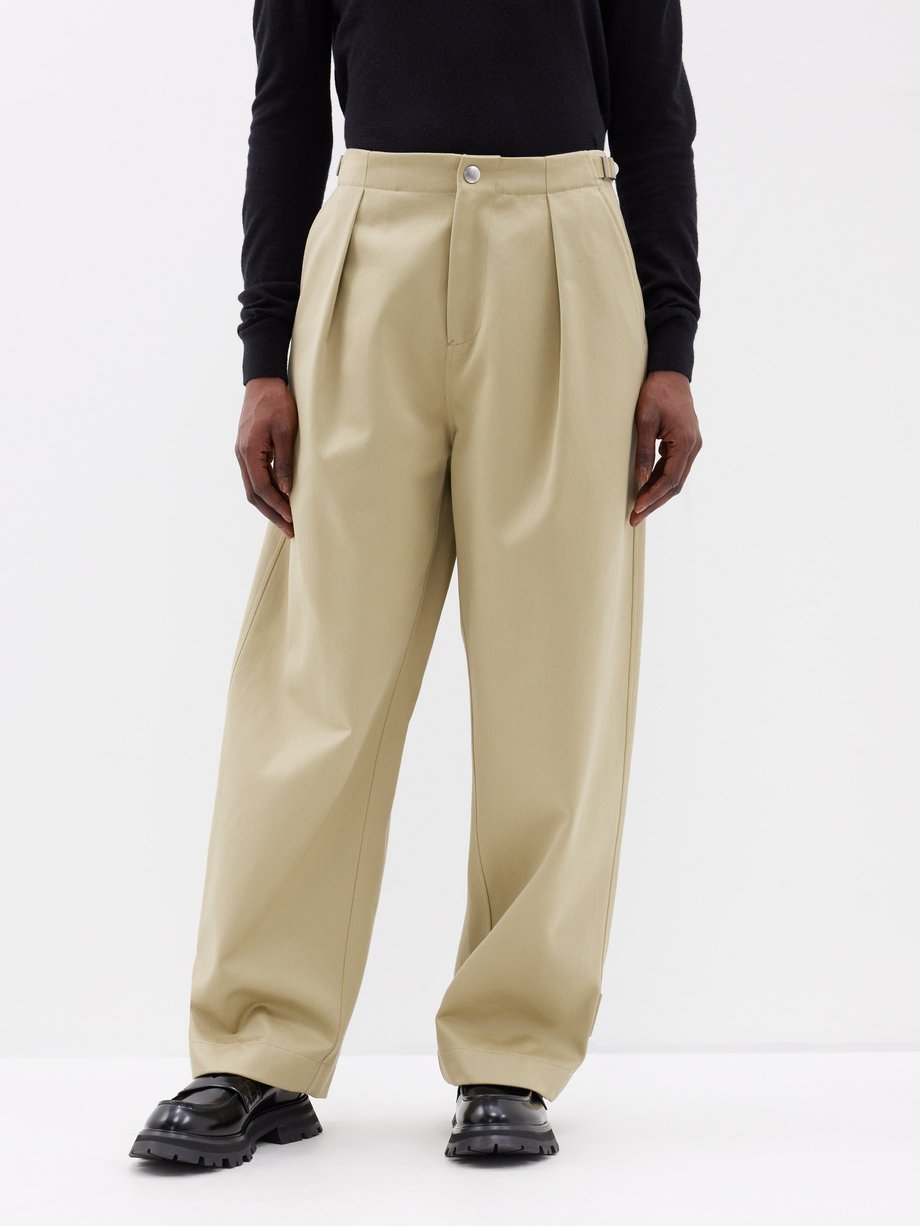 Burberry Strap-accented cotton-twill wide-leg trousers