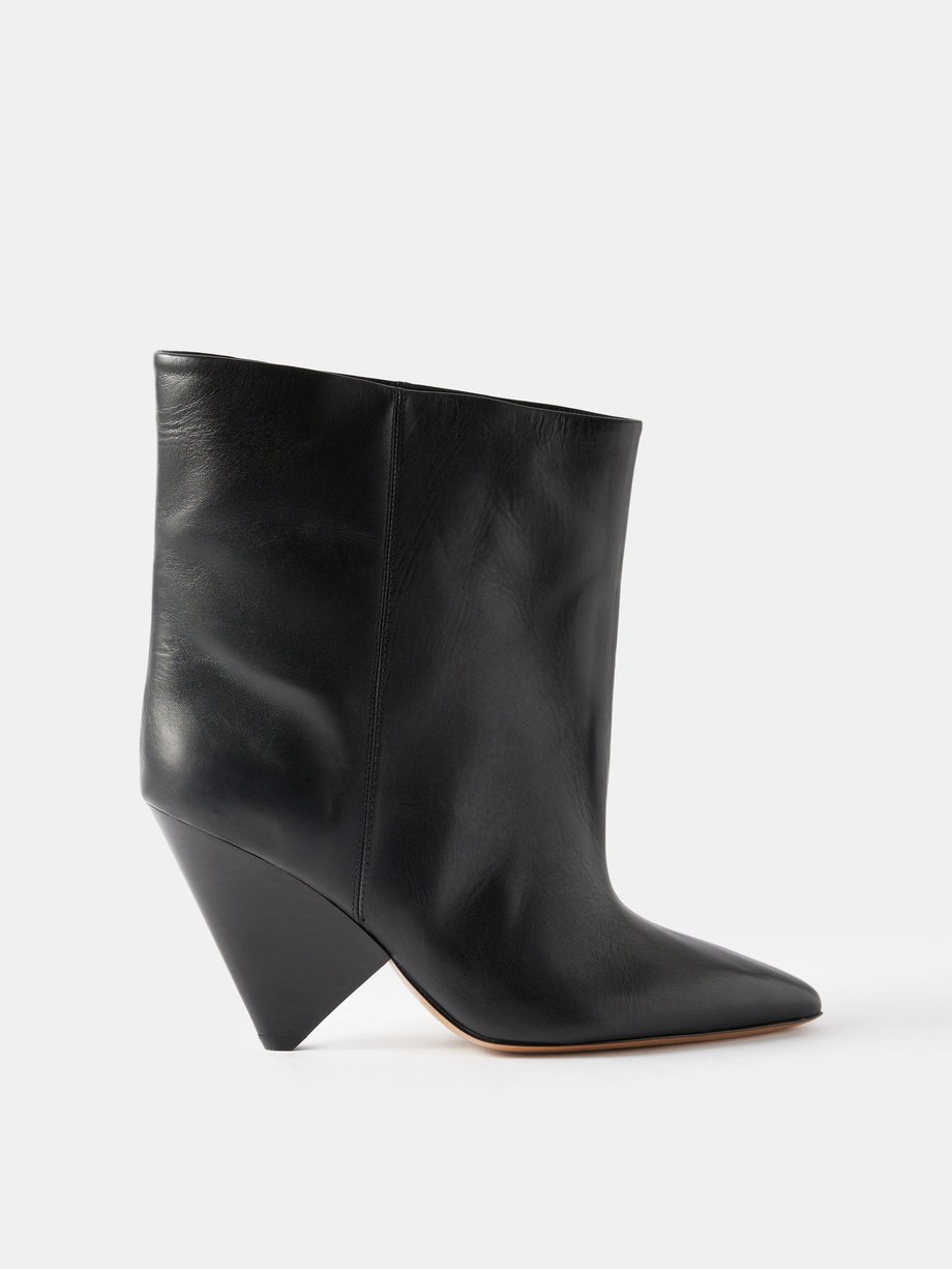 Black Miyako point-toe leather boots | Isabel Marant | MATCHES UK