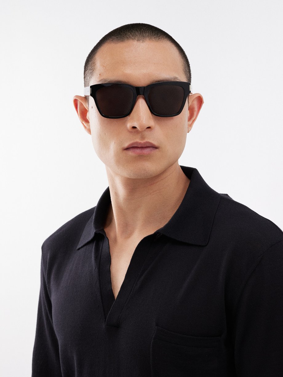 Black D-frame acetate sunglasses | Saint Laurent | MATCHESFASHION AU