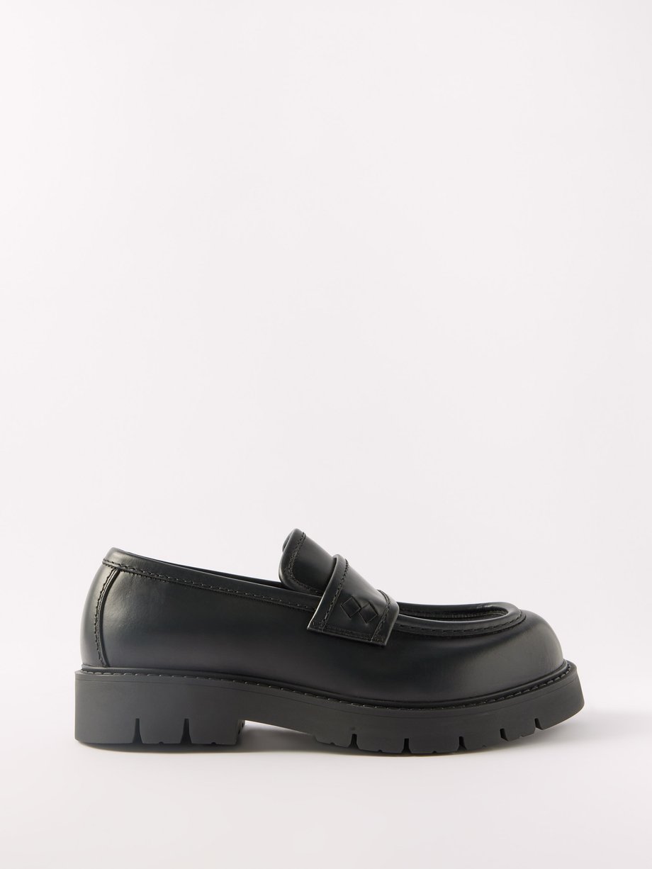 Black Lug leather loafers | Bottega Veneta | MATCHES UK