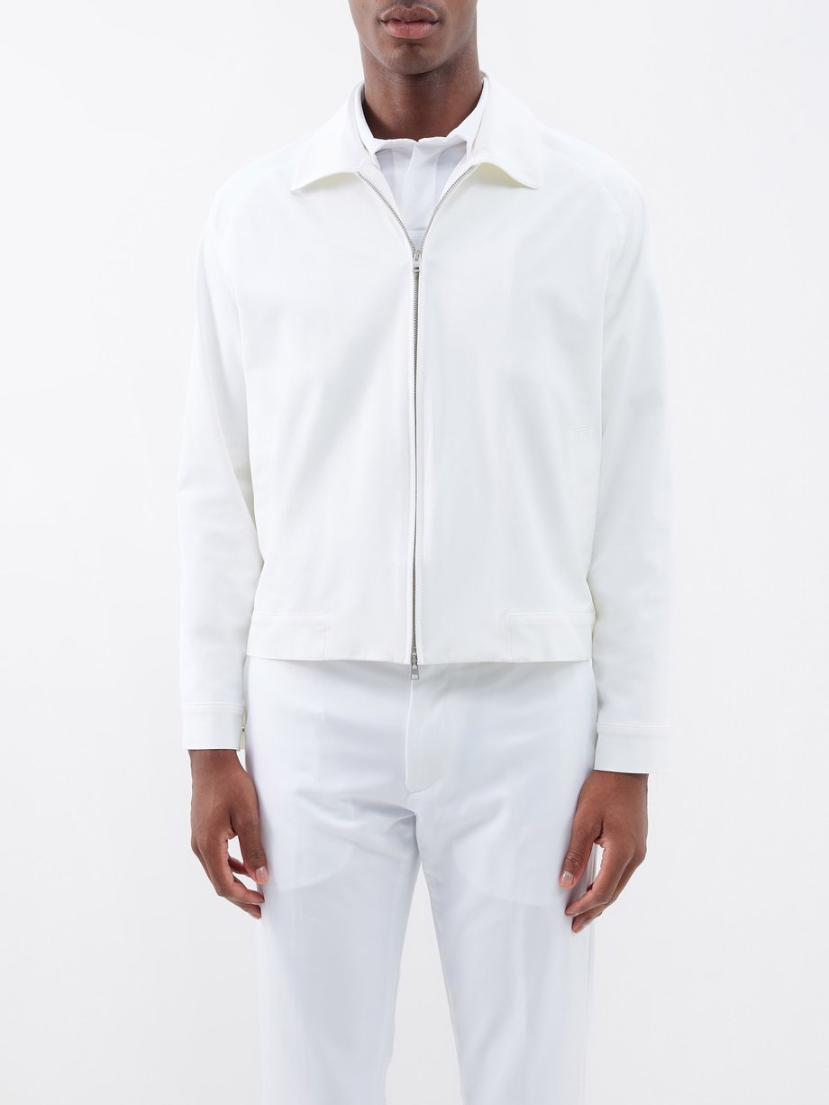 White Technical-twill tennis jacket | Jacques | MATCHES US