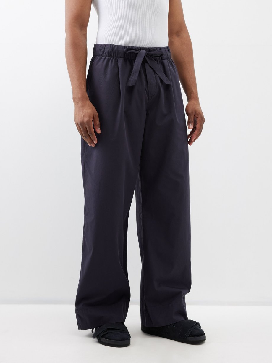 Black Oversized organic-cotton pyjama trousers | Tekla | MATCHES UK