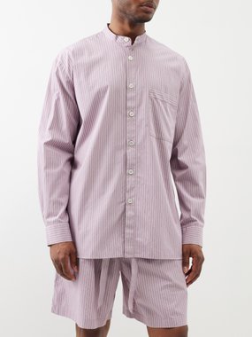 Birkenstock x Tekla Tekla Striped oversized organic-cotton pyjama shirt