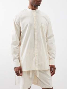 Birkenstock x Tekla Birkenstock Striped oversized organic-cotton pyjama shirt