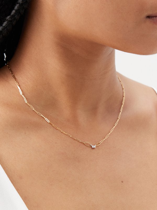 Yvonne Léon Rivière diamond & 18kt gold necklace